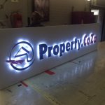 ALUMINIUM LETTERING - HALO ILLUMINATED ON BACKING BOARD - PROPERTY.COZA 1